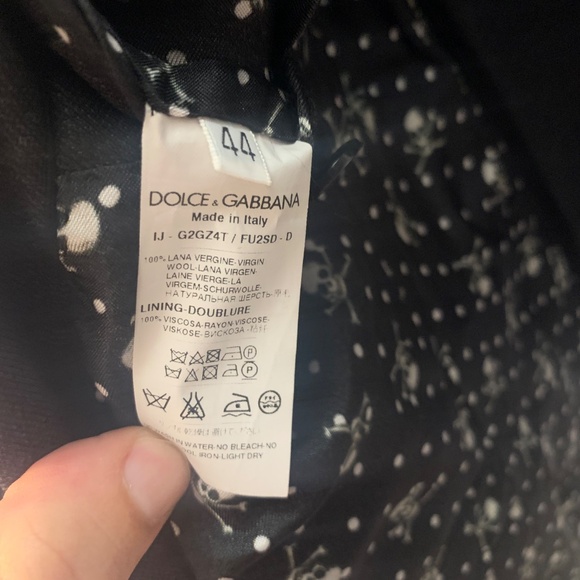 Dolce & Gabbana Men’s Blazer – Charcoal Wool, Skull Print Lining, Made in Italy - Picture 6 of 6
